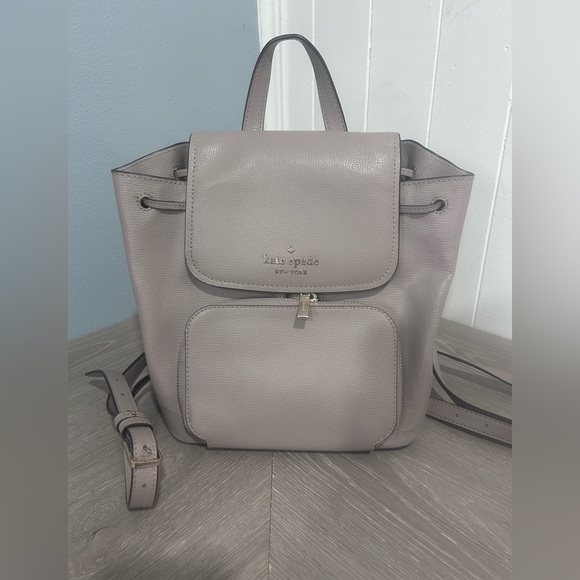 Kate Spade Taupe Leather Backpack - Picture 1 of 5
